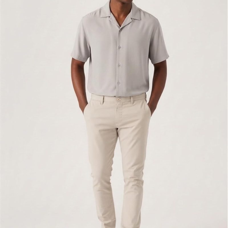 Slim Fit Stretch Cotton Trousers