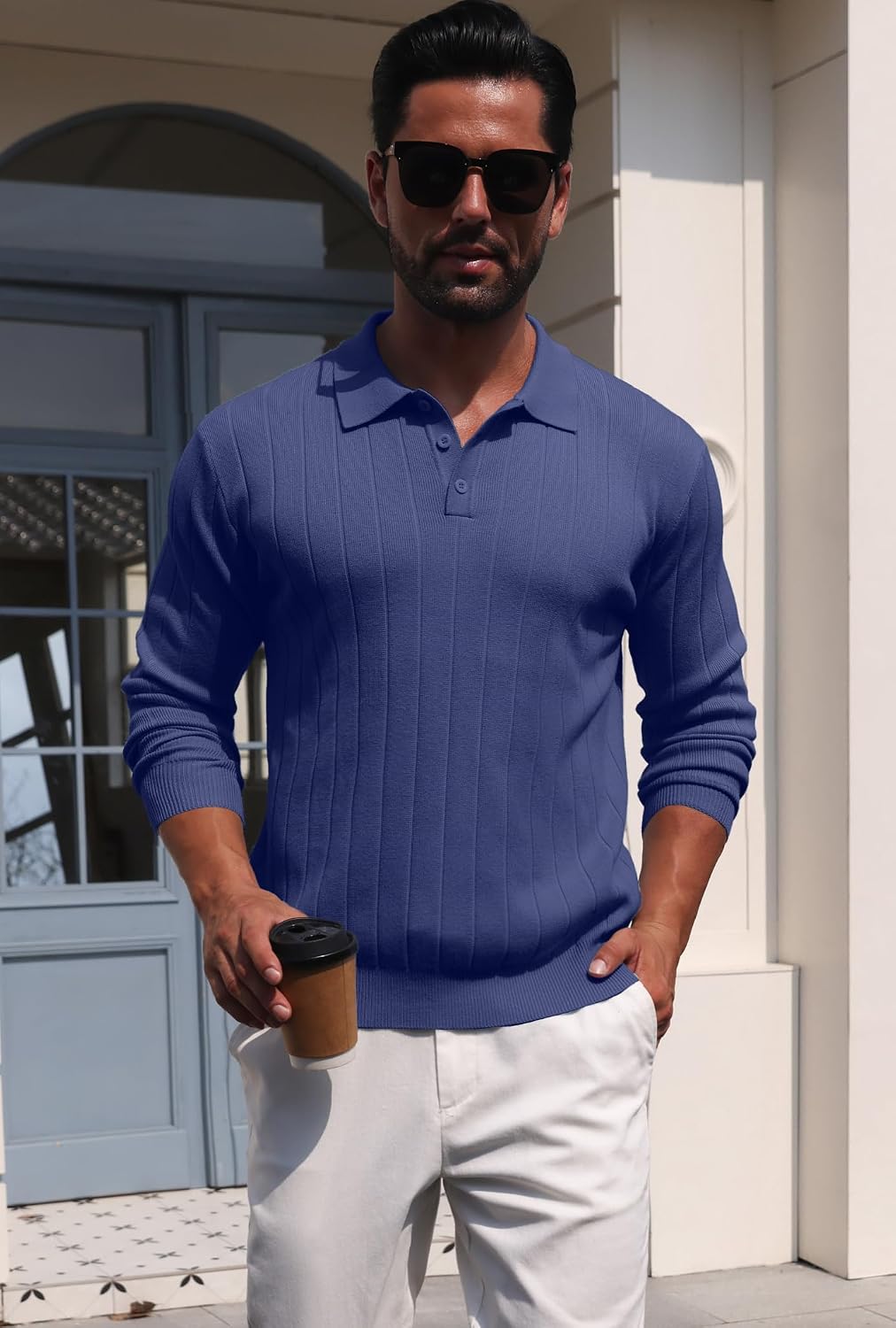 Long Sleeve Knit Polo Jumper - Image 4
