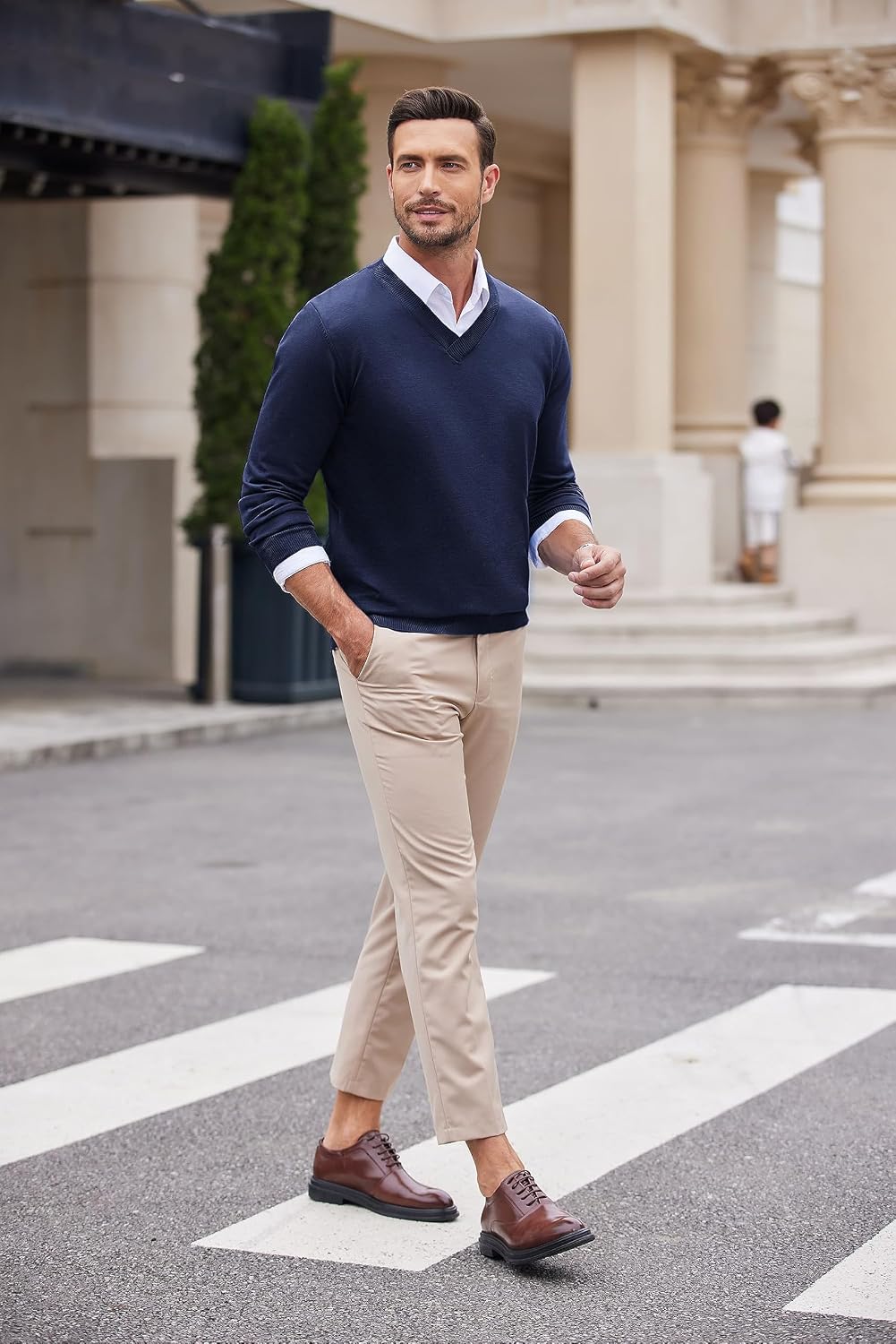 Slim Fit V-Neck Jumper - Image 2