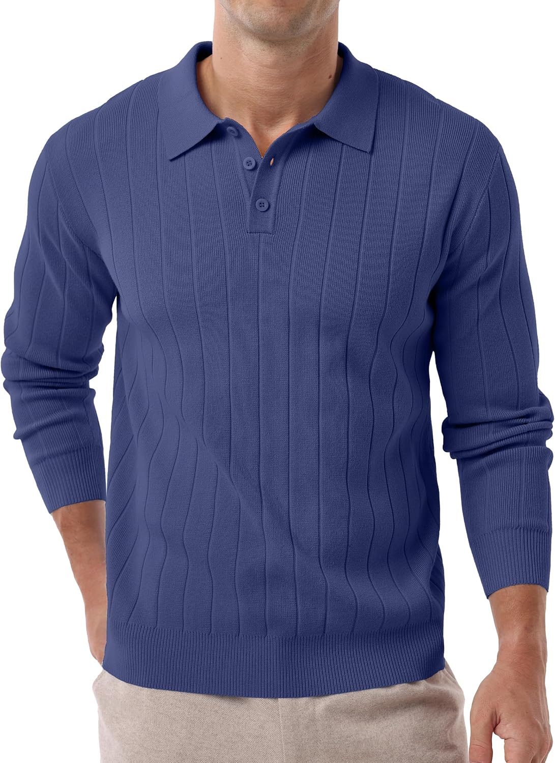 Long Sleeve Knit Polo Jumper - Image 5